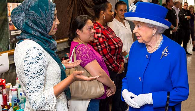 Queen Elizabeth II meets members of the community affected by the Grenfell Tower disaster.