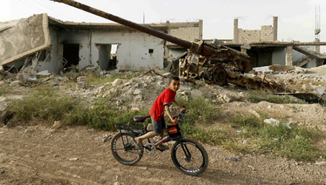 Government forces launched another airstrike in Syria, injured children