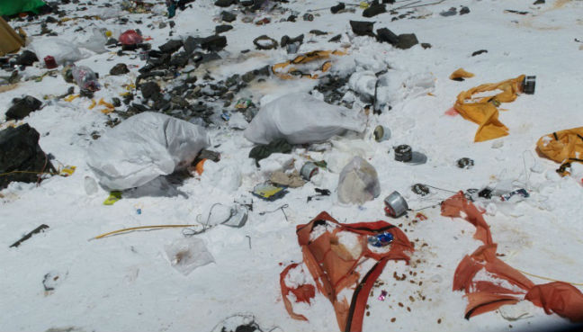 Mt Everest, the high-altitude garbage dump