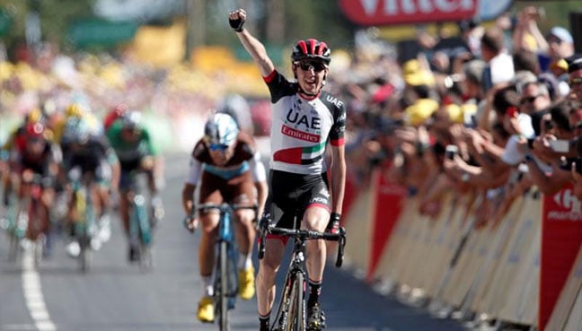 UAE Team Emirates rider Daniel Martin of Ireland wins the stage