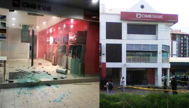 Robbers blow up ATMs at Putatan bank, flee with cash 