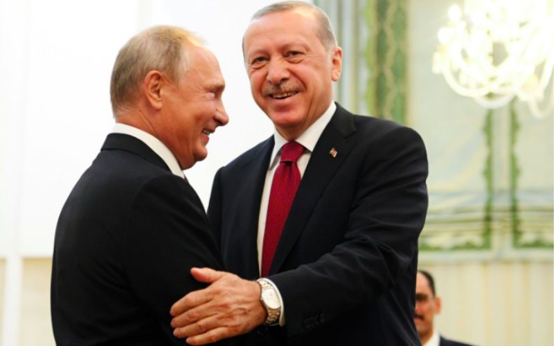 Russian and Syrian jets pound Idlib province in Syria after summit