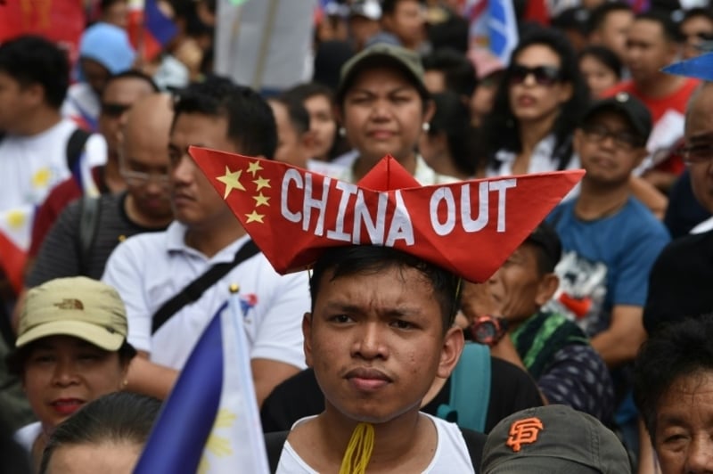 Protesters in the Philippines demonstrated against China’s presence in the disputed South China Sea