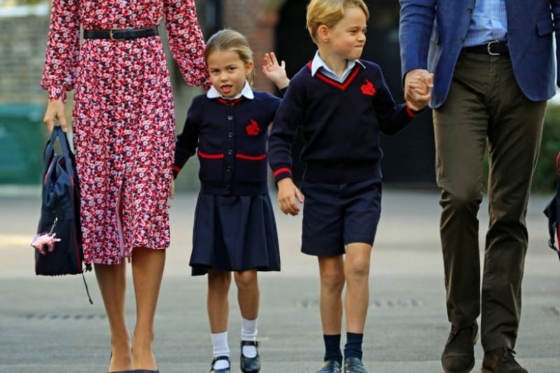 Princess Charlotte arrives for her first day at school in London