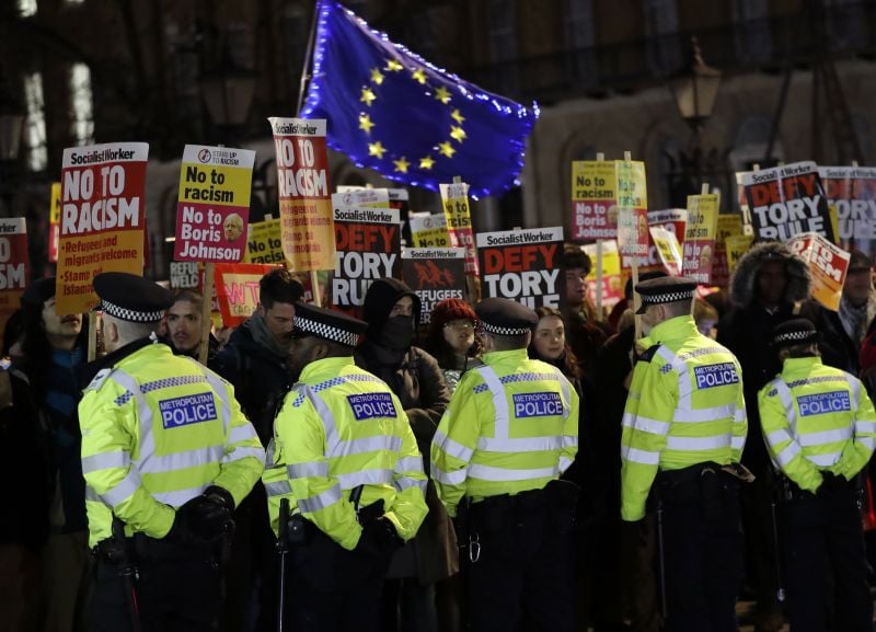 Protests against Johnson begin in London and Glasgow