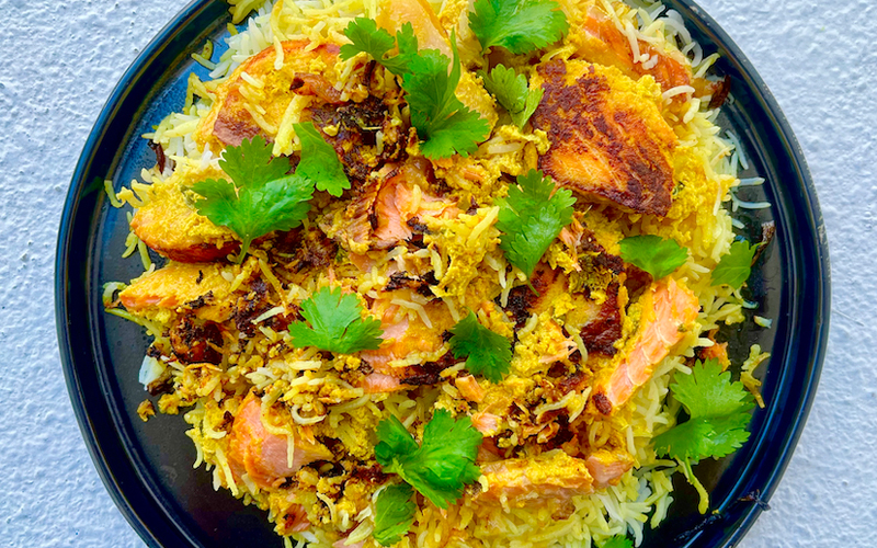 Whip up this salmon biryani in mere minutes at home Free Malaysia